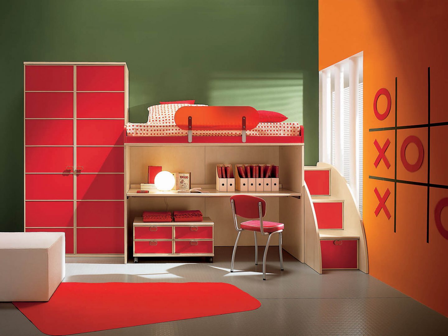 Habitación de colores rojos Habitación de colores rojos