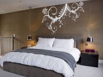 Cabecero de cama con vinilo decorativo