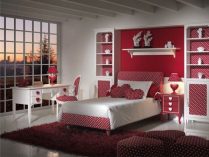Dormitorio de niña con corazones