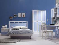Habitación de colores azules