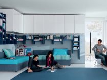 Habitación juvenil en tonos azules